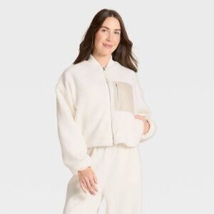 All in Motion Women's High Pile Fleece Full Zip - XXL - Cream